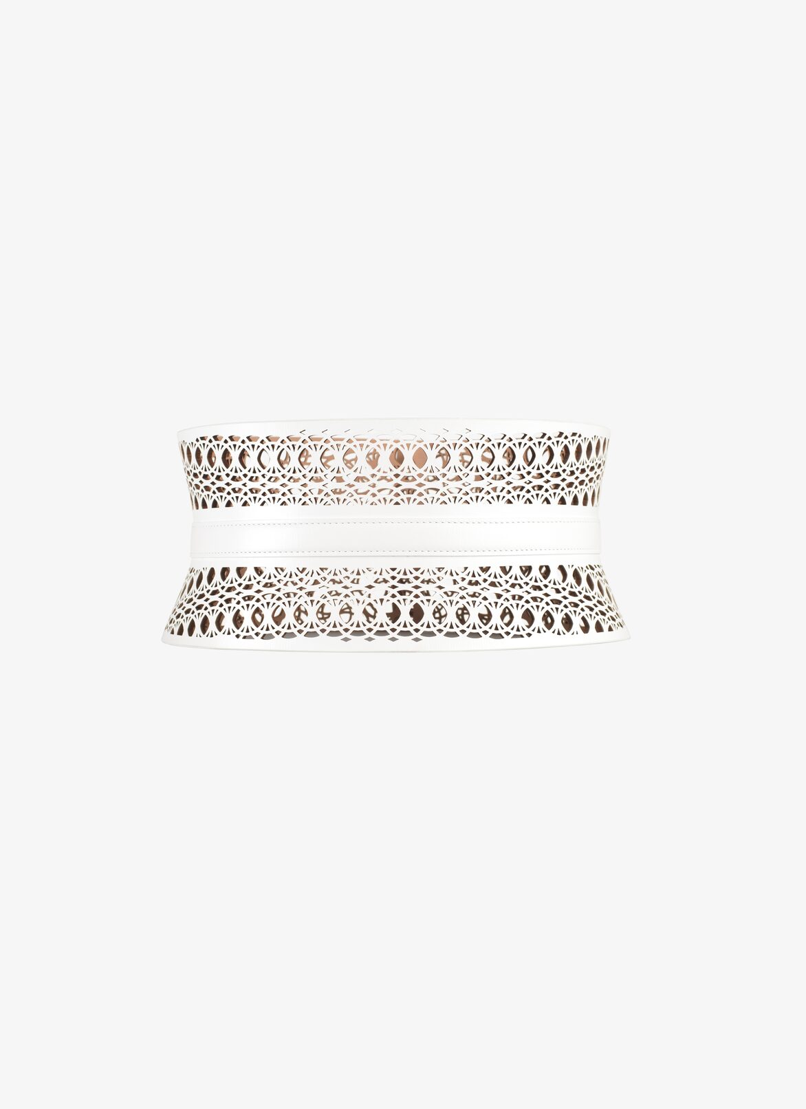 CORSET BELT CUIR LUX CROIS‚ D'OGIVE WHITE OPTIQUE ALAÏA WHITE CORSET BELT CUIR LUX CROIS‚ D'OGIVE WHITE OPTIQUE